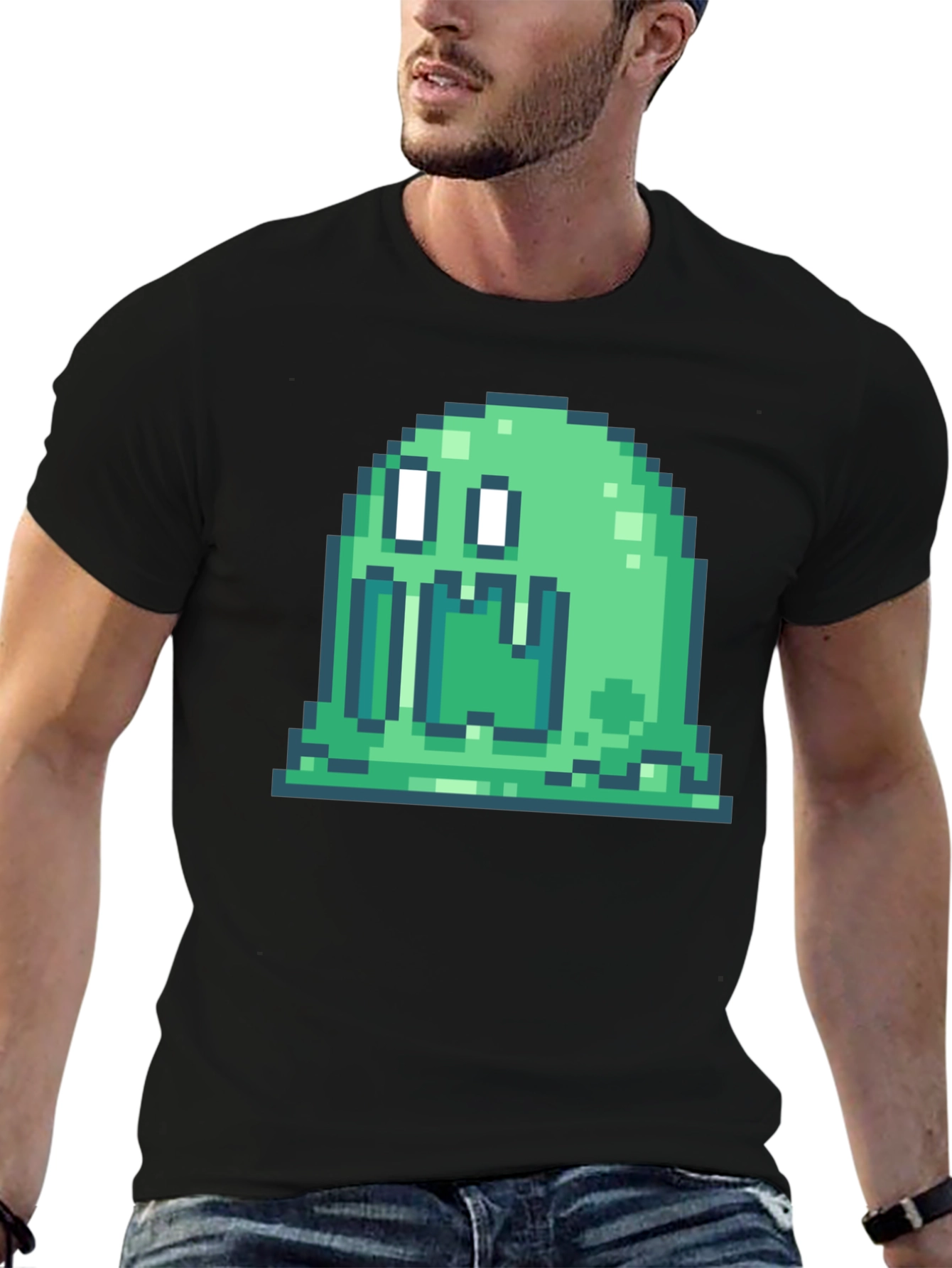Pixel Slime Monster T-Shirt - Retro Gaming Style