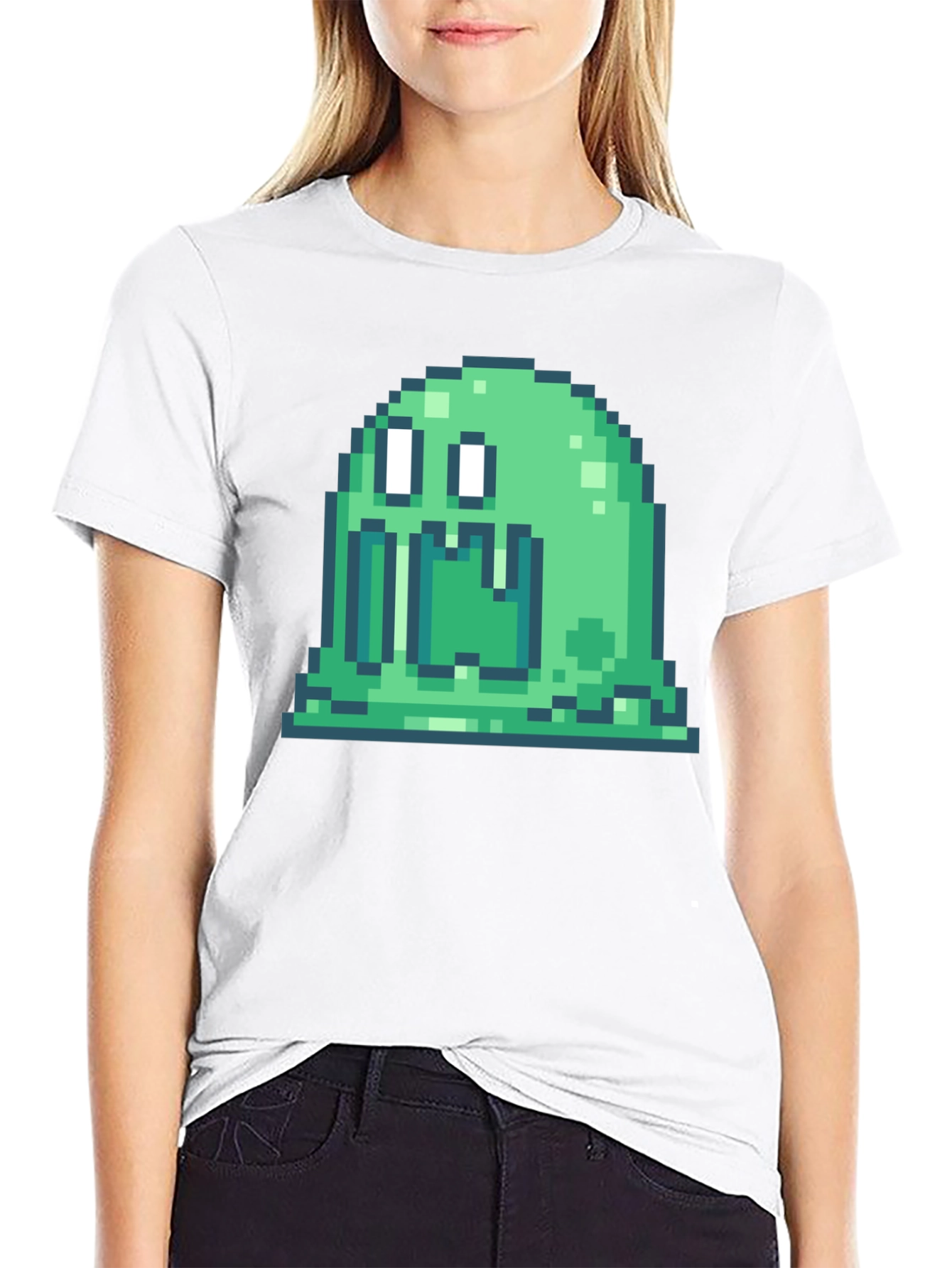 Pixel Slime Monster T-Shirt - Retro Gaming Style