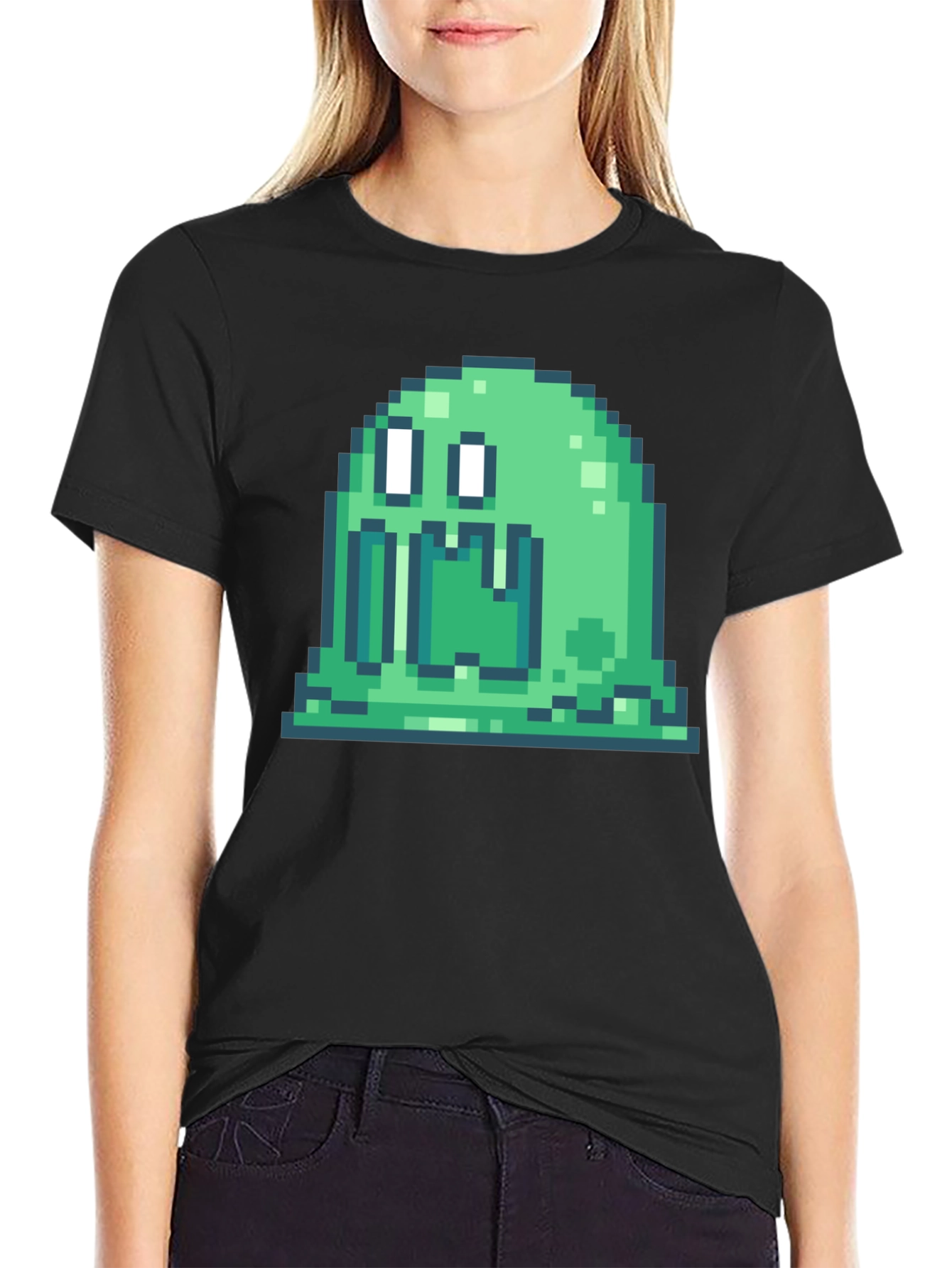 Pixel Slime Monster T-Shirt - Retro Gaming Style
