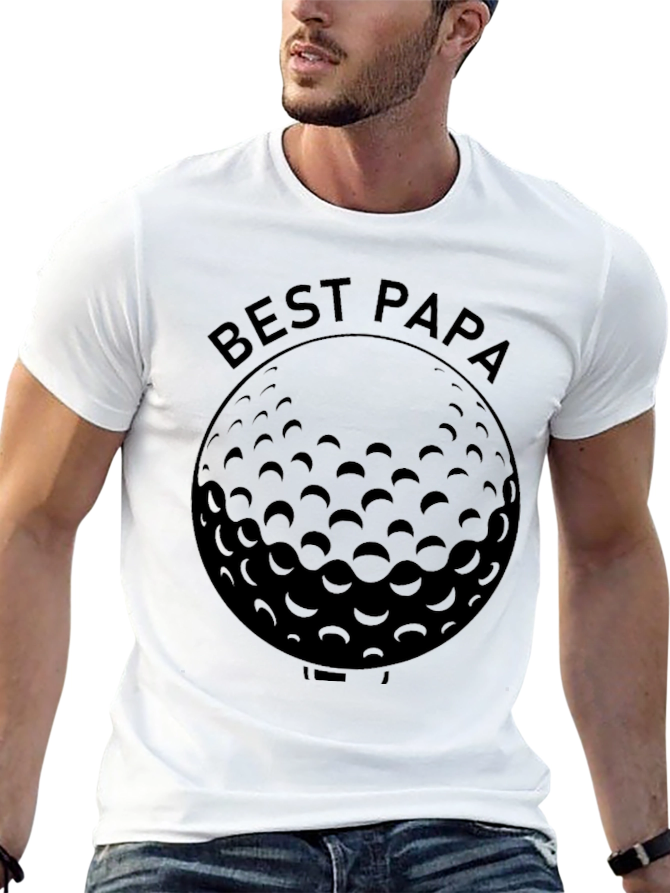 Best Papa Golf Ball Graphic T-Shirt