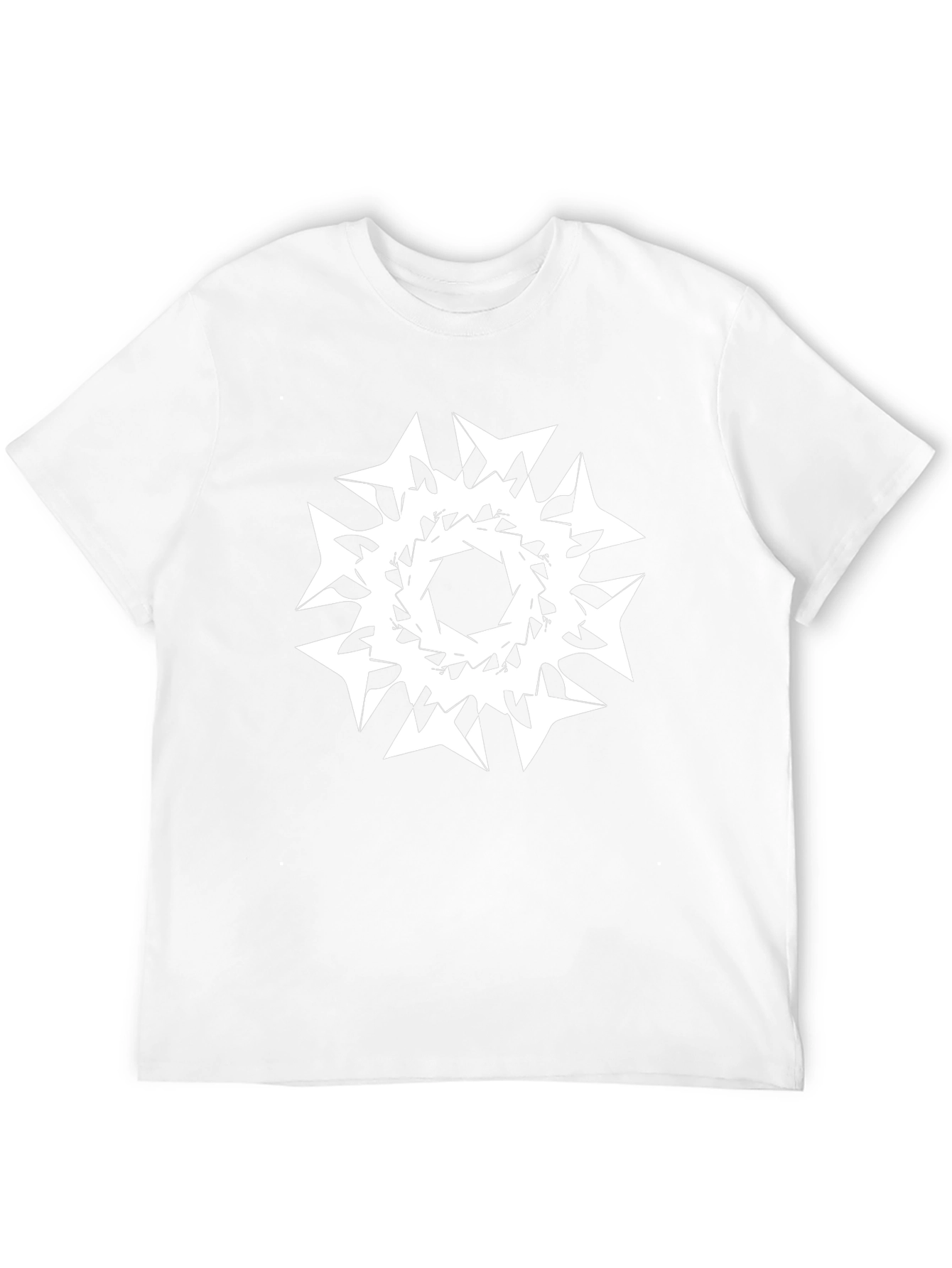 Abstract Geometric Print Black Tee