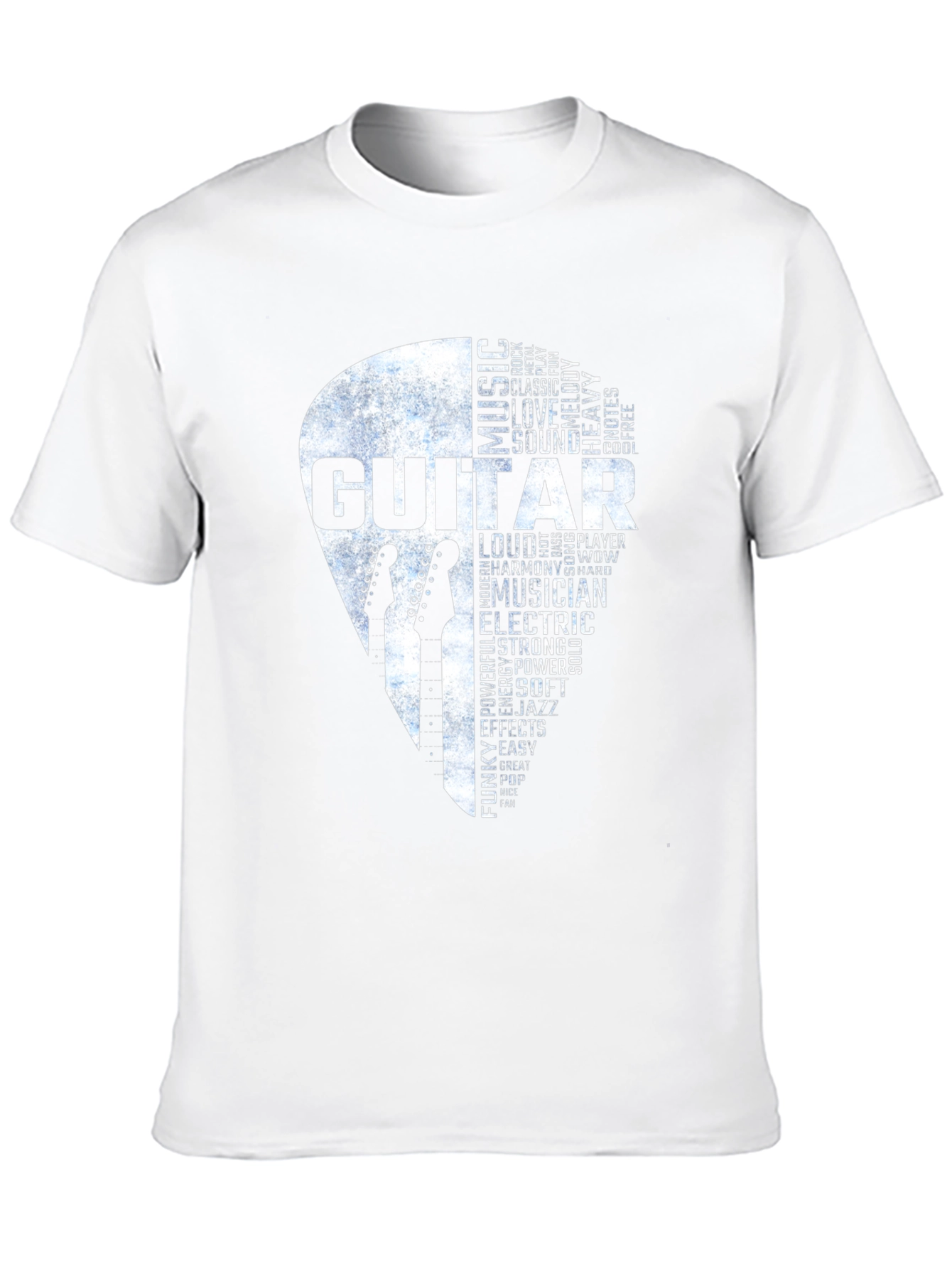 Guitar Music Word Art Black T-Shirt