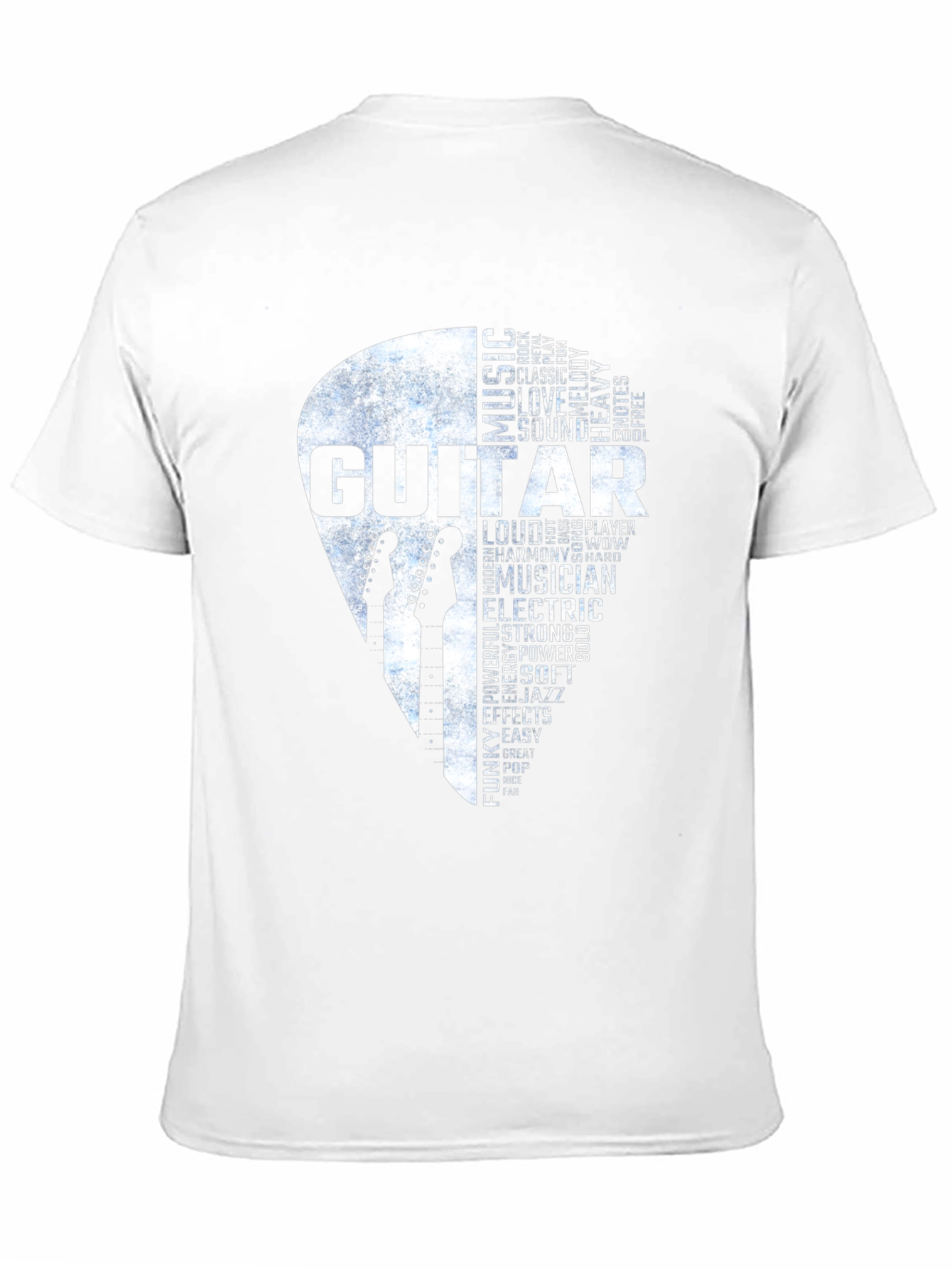Guitar Music Word Art Black T-Shirt