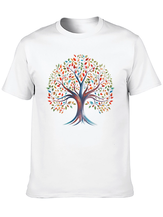 Colorful Tree of Life Graphic Tee - Black