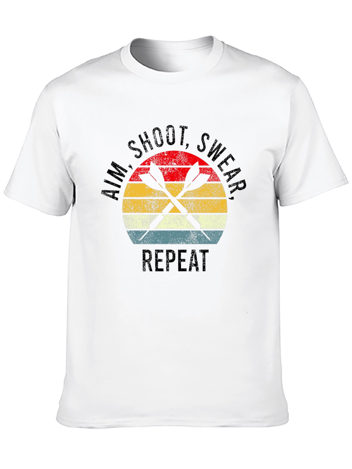 Aim Shoot Swear Repeat Darts Graphic T-Shirt