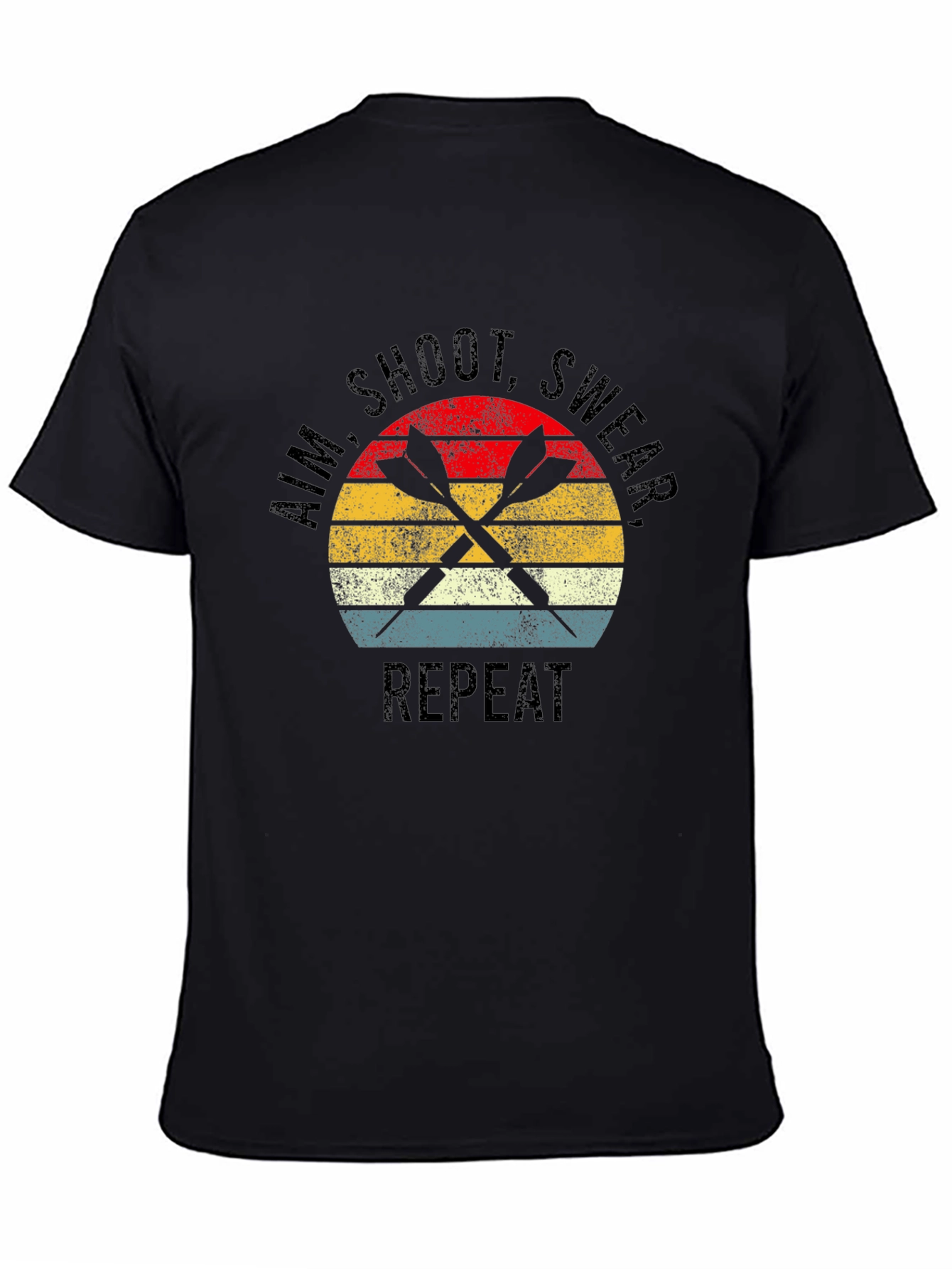 Aim Shoot Swear Repeat Darts Graphic T-Shirt