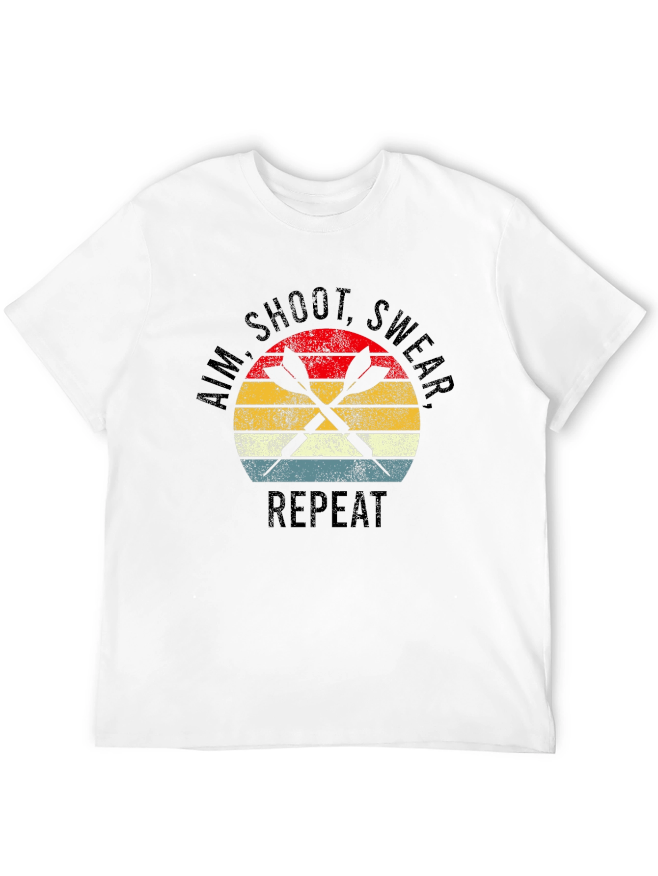 Aim Shoot Swear Repeat Darts Graphic T-Shirt