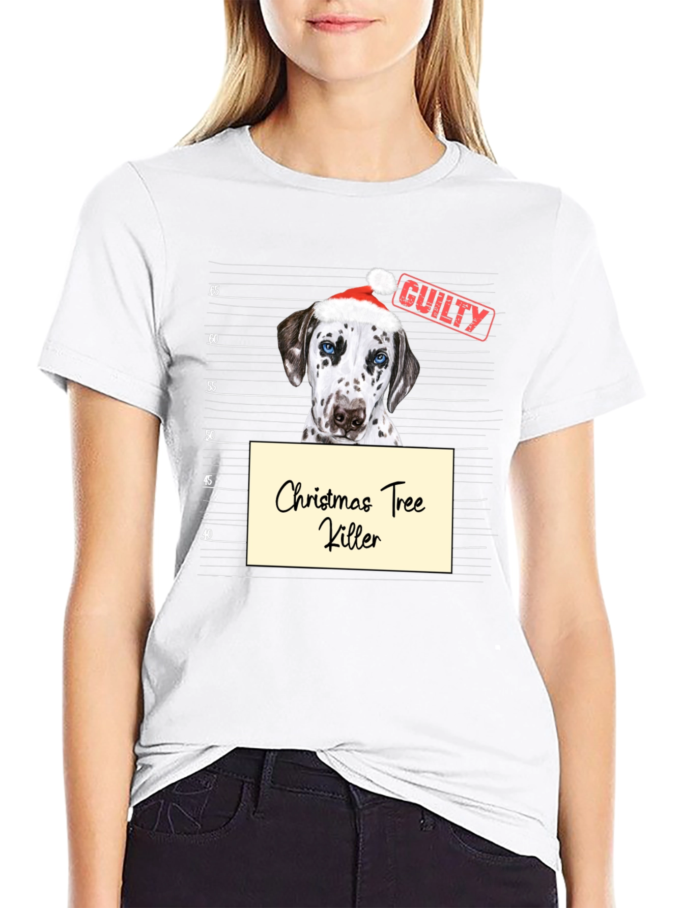 Christmas Tree Killer Dog Graphic T-Shirt