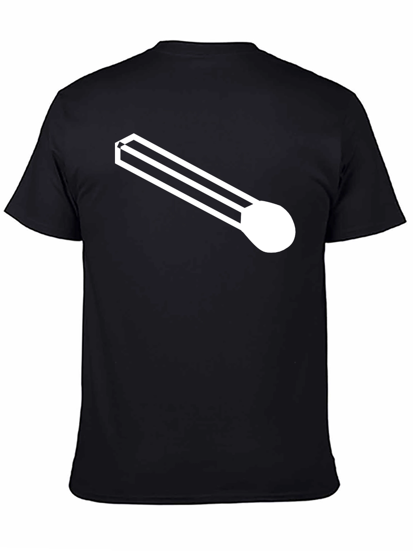 Black T-Shirt with Modernist White Graphic