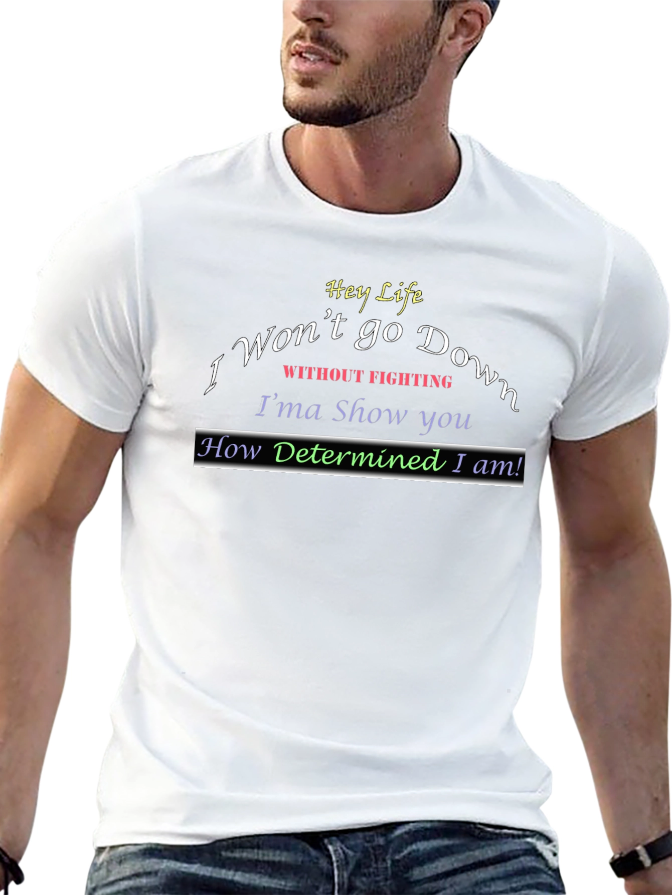 Determined Statement Black Graphic Tee