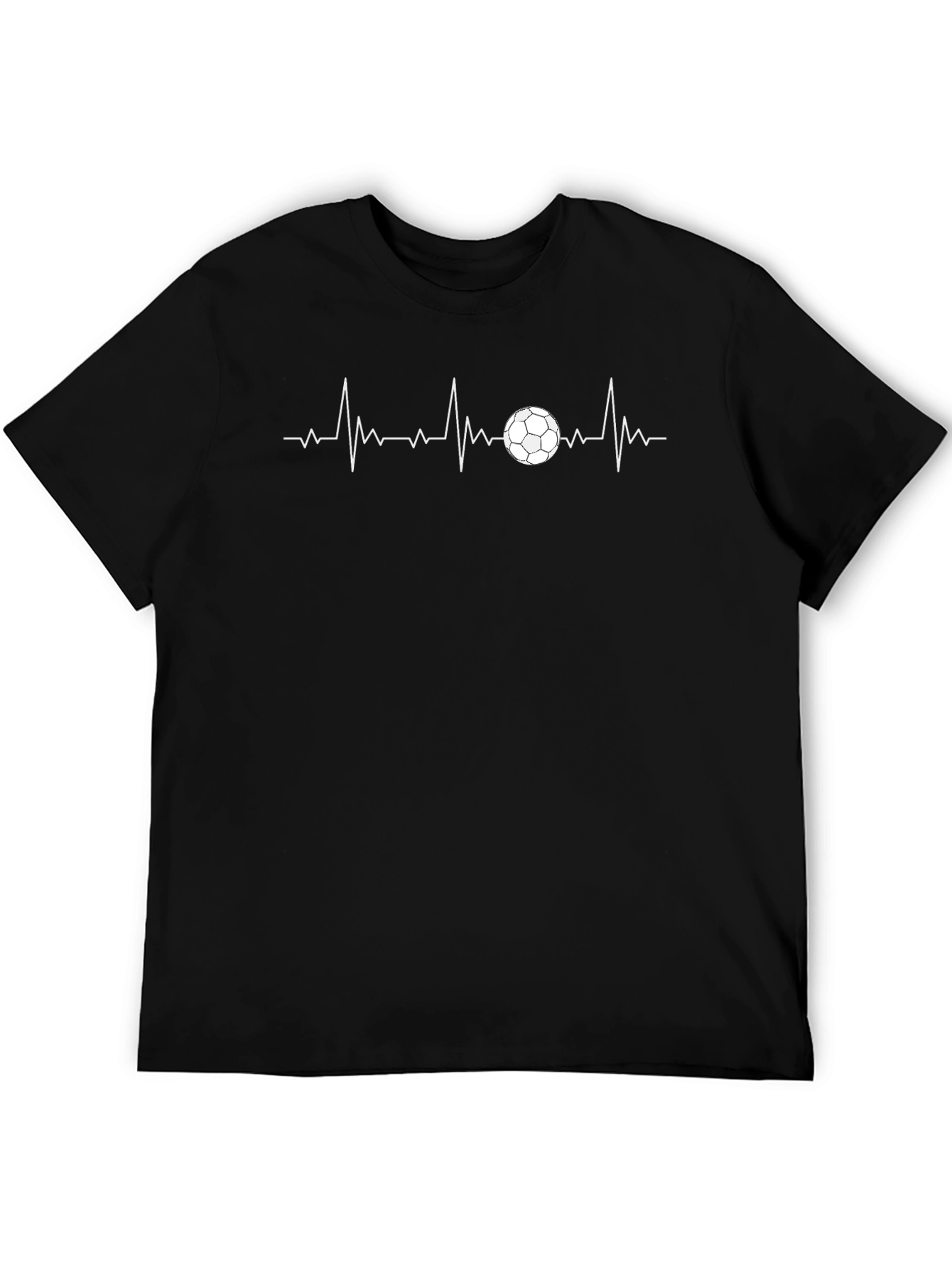 Soccer Heartbeat T-Shirt - Black