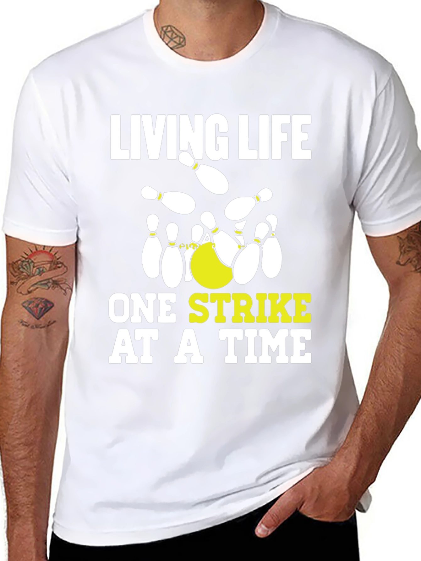 Living Life One Strike at a Time Bowling T-Shirt