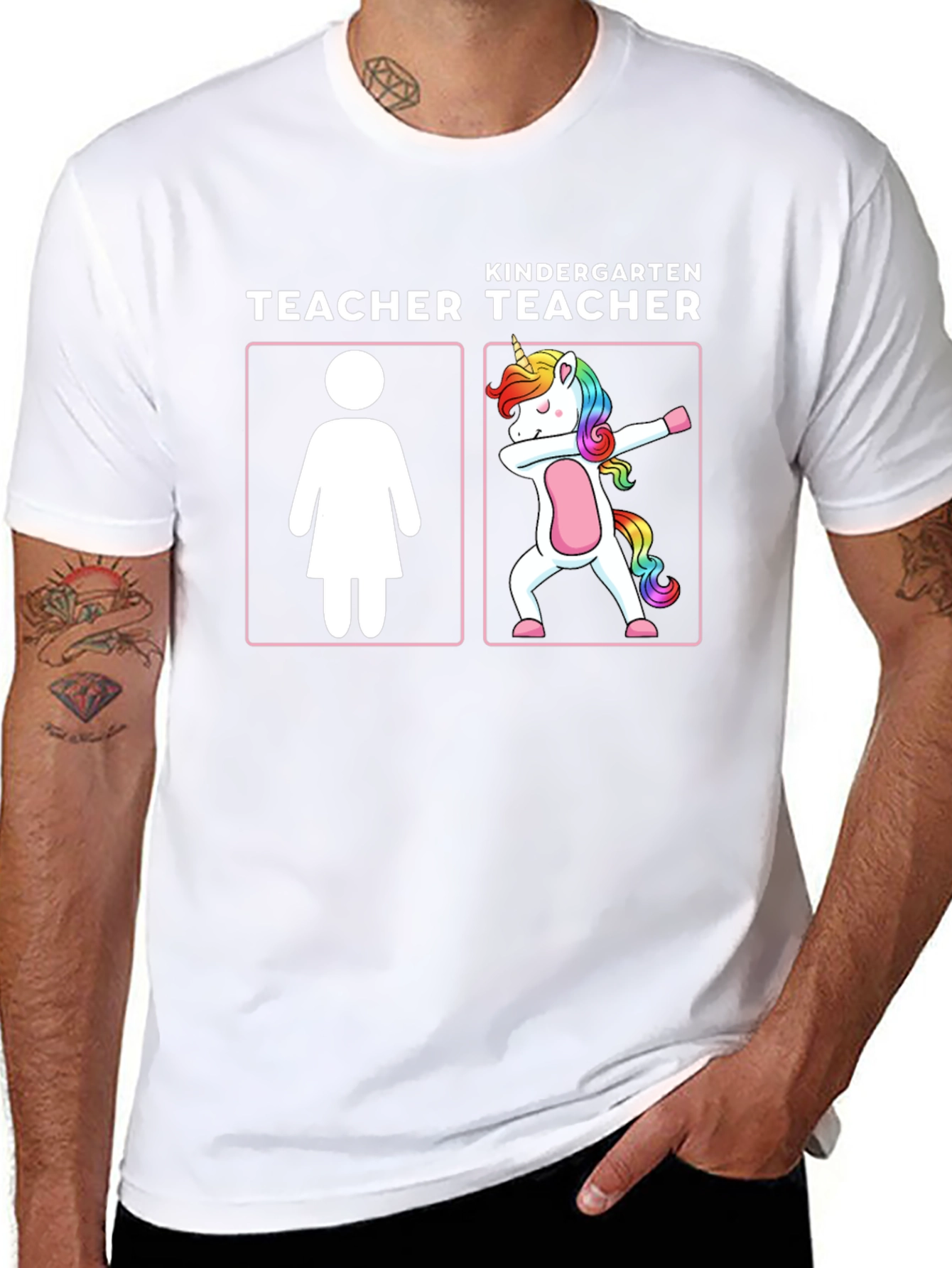 Kindergarten Teacher Unicorn Dabbing T-Shirt