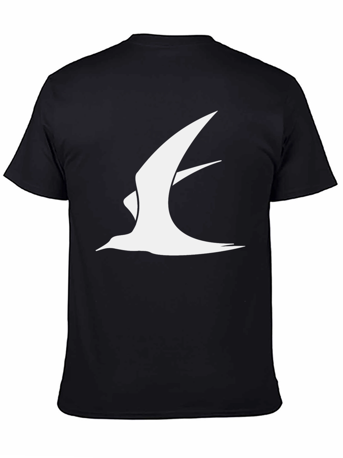 Mens Black T-Shirt with Abstract Bird Print