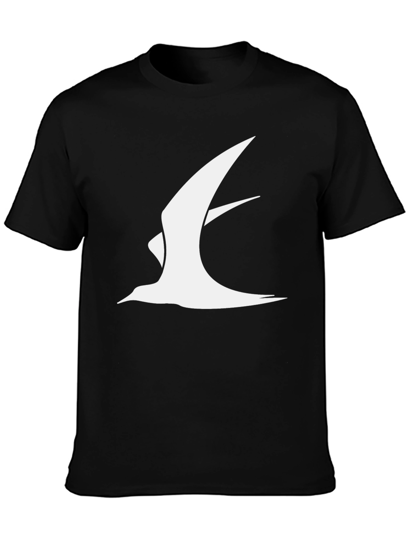 Mens Black T-Shirt with Abstract Bird Print