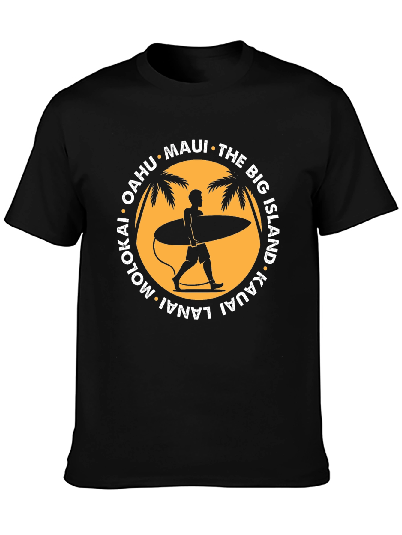 Island Life T-Shirt: Surfer Silhouette Design