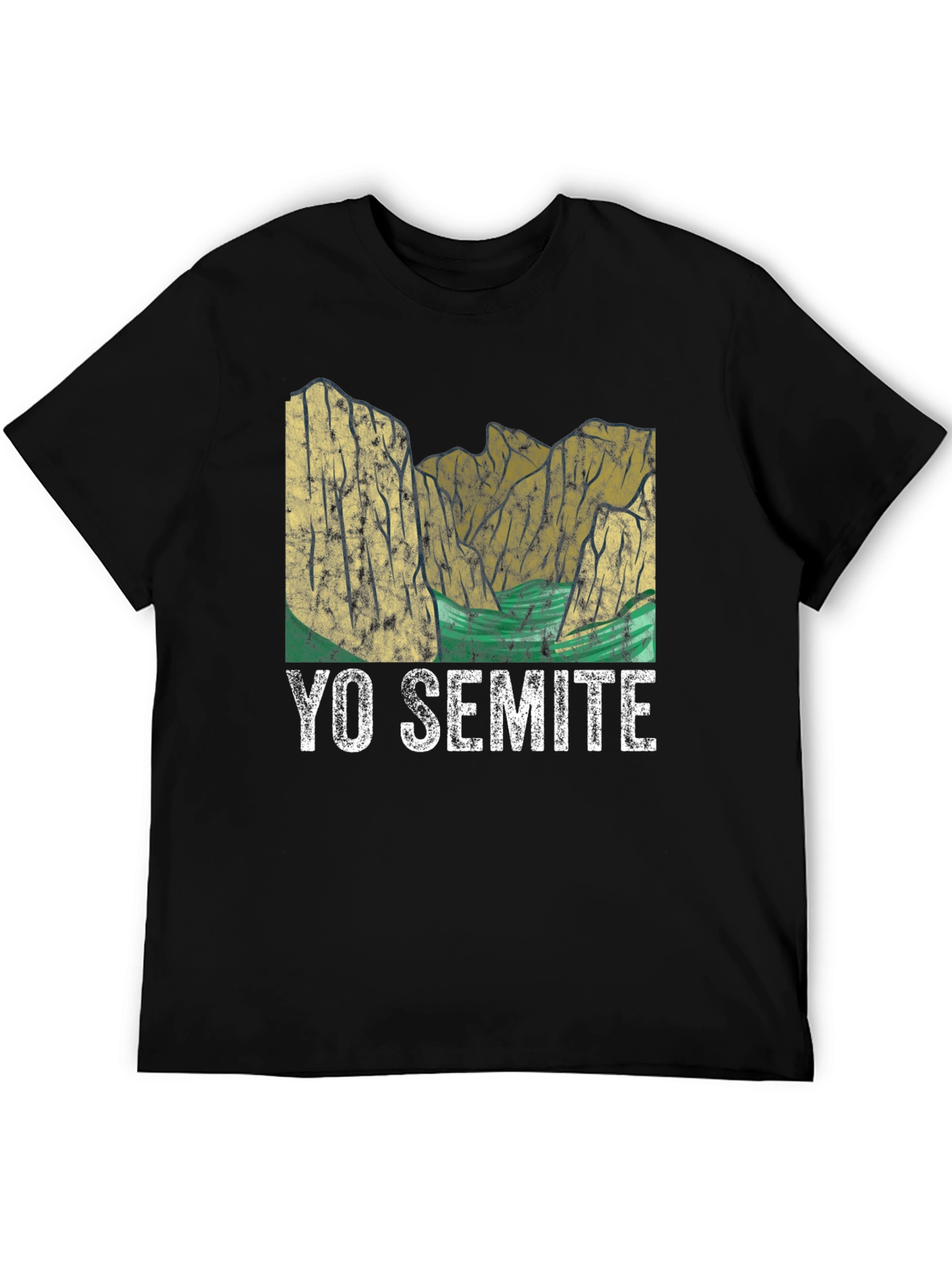 Yo Semite Graphic T-Shirt - Black Crew Neck Tee
