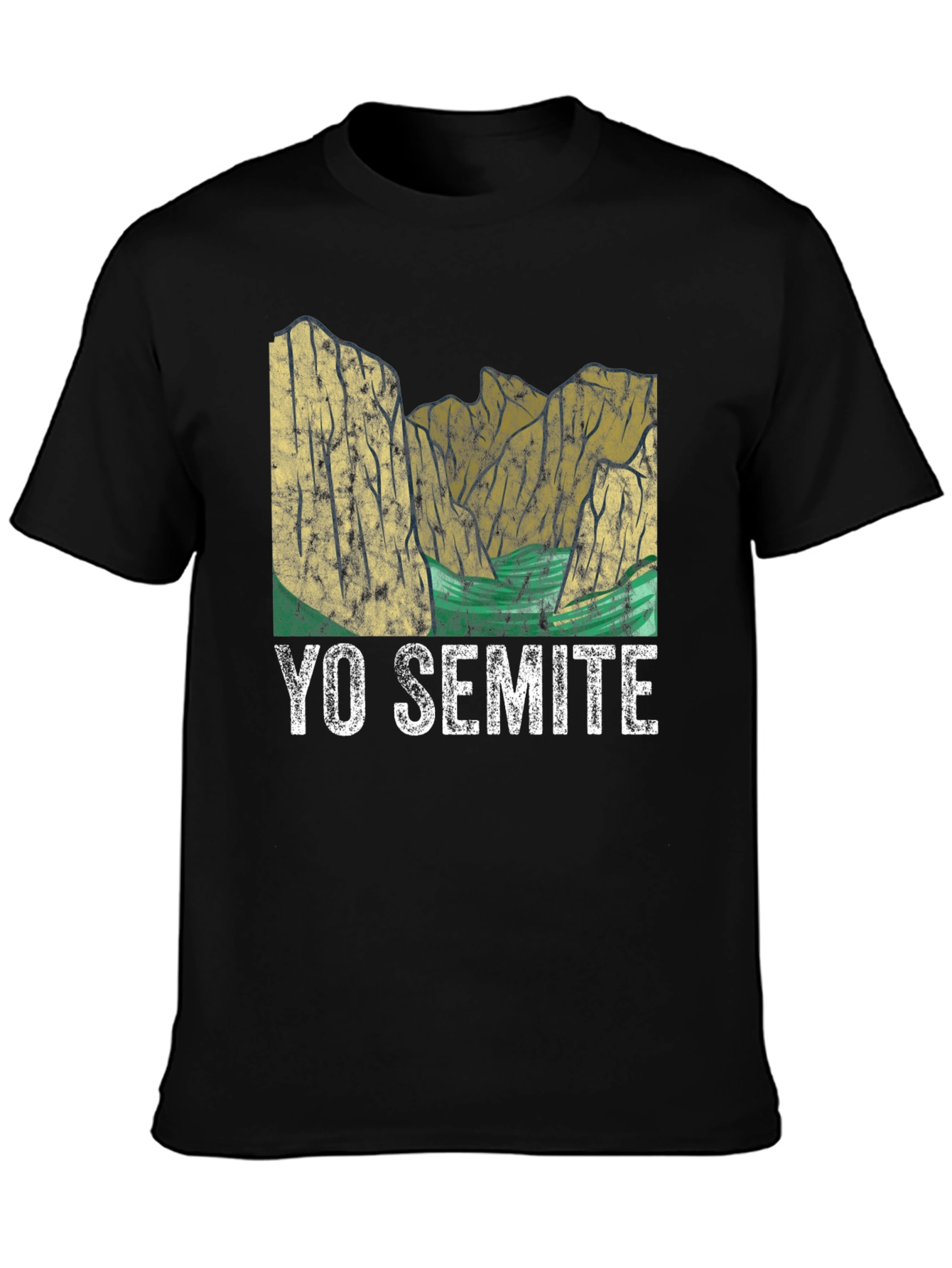 Yo Semite Graphic T-Shirt - Black Crew Neck Tee