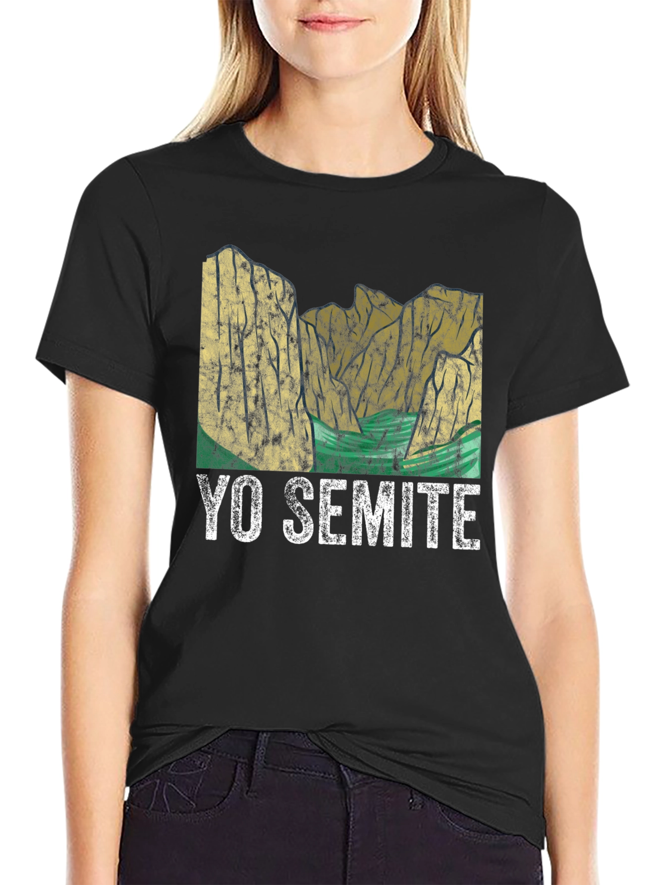 Yo Semite Graphic T-Shirt - Black Crew Neck Tee