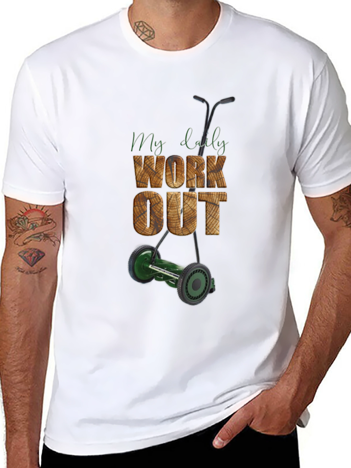 My Daily Workout T-Shirt - Lawn Mower Design