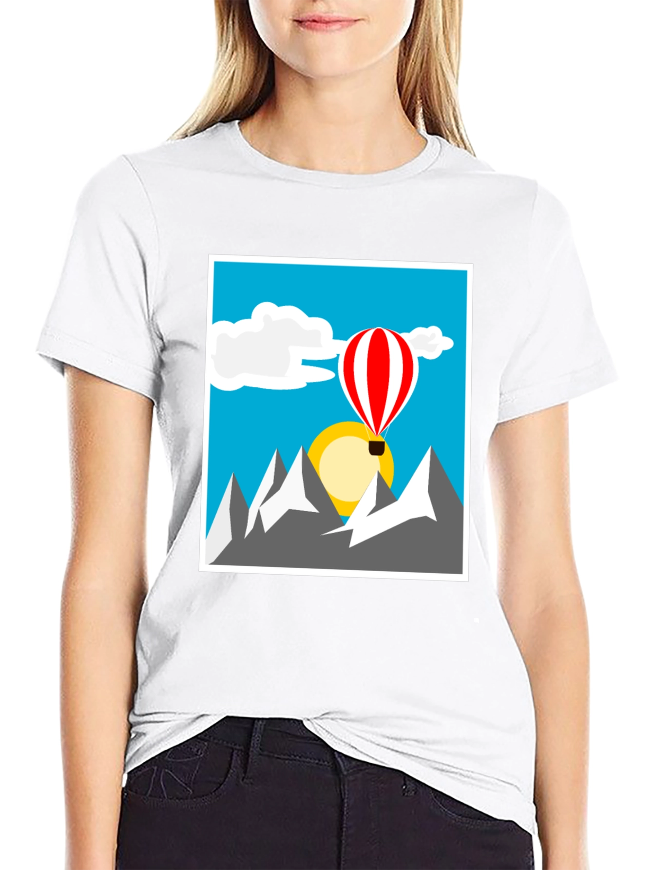 Mountain Balloon Graphic Tee - Unique Design