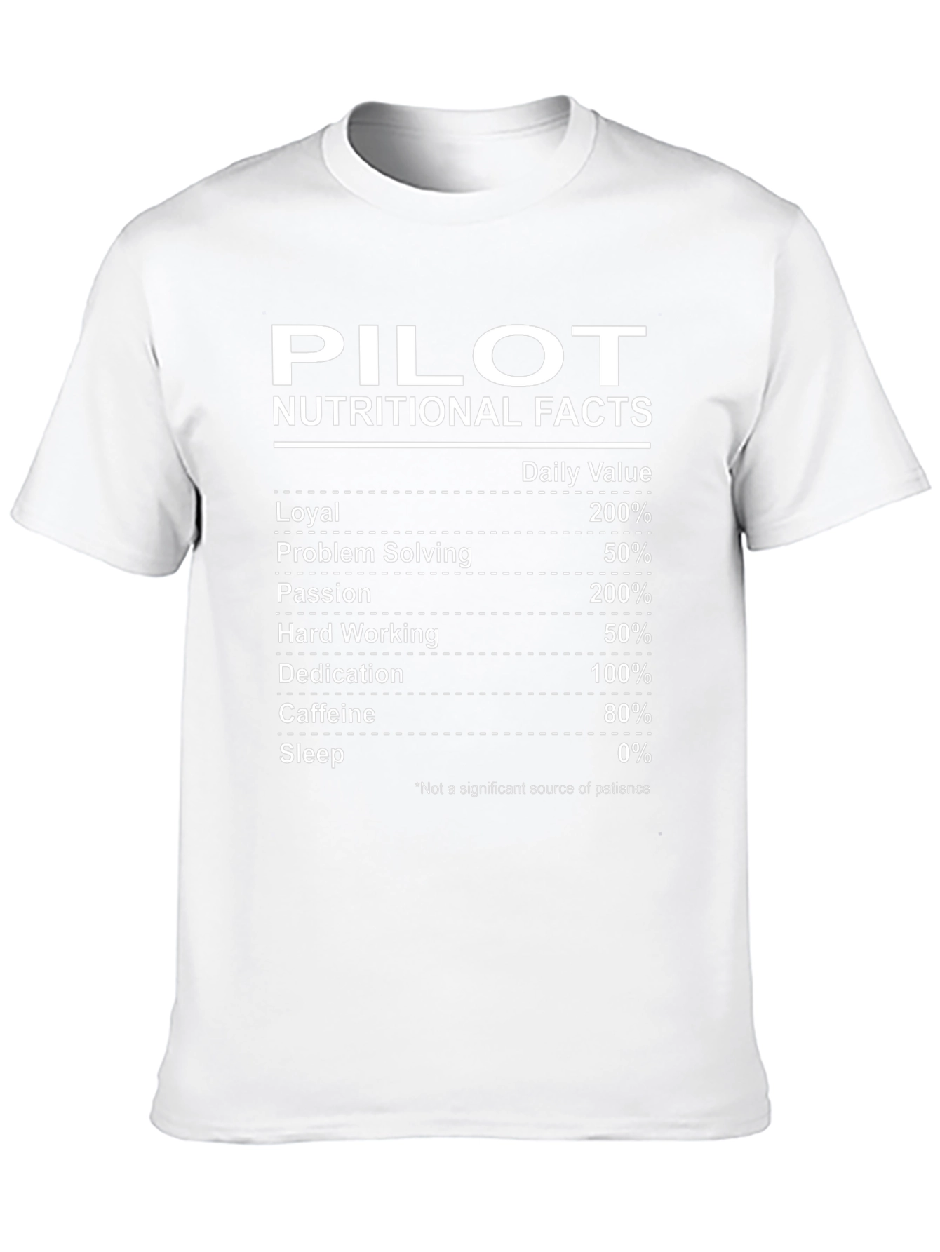 Pilot Nutritional Facts Black Graphic T-Shirt