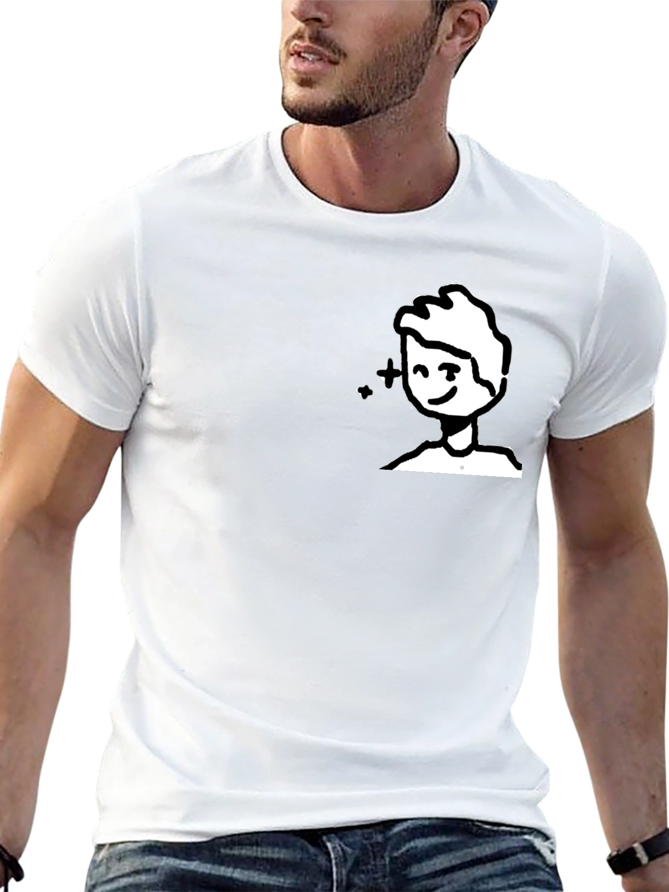 Whimsical Cartoon Graphic Tee - Black