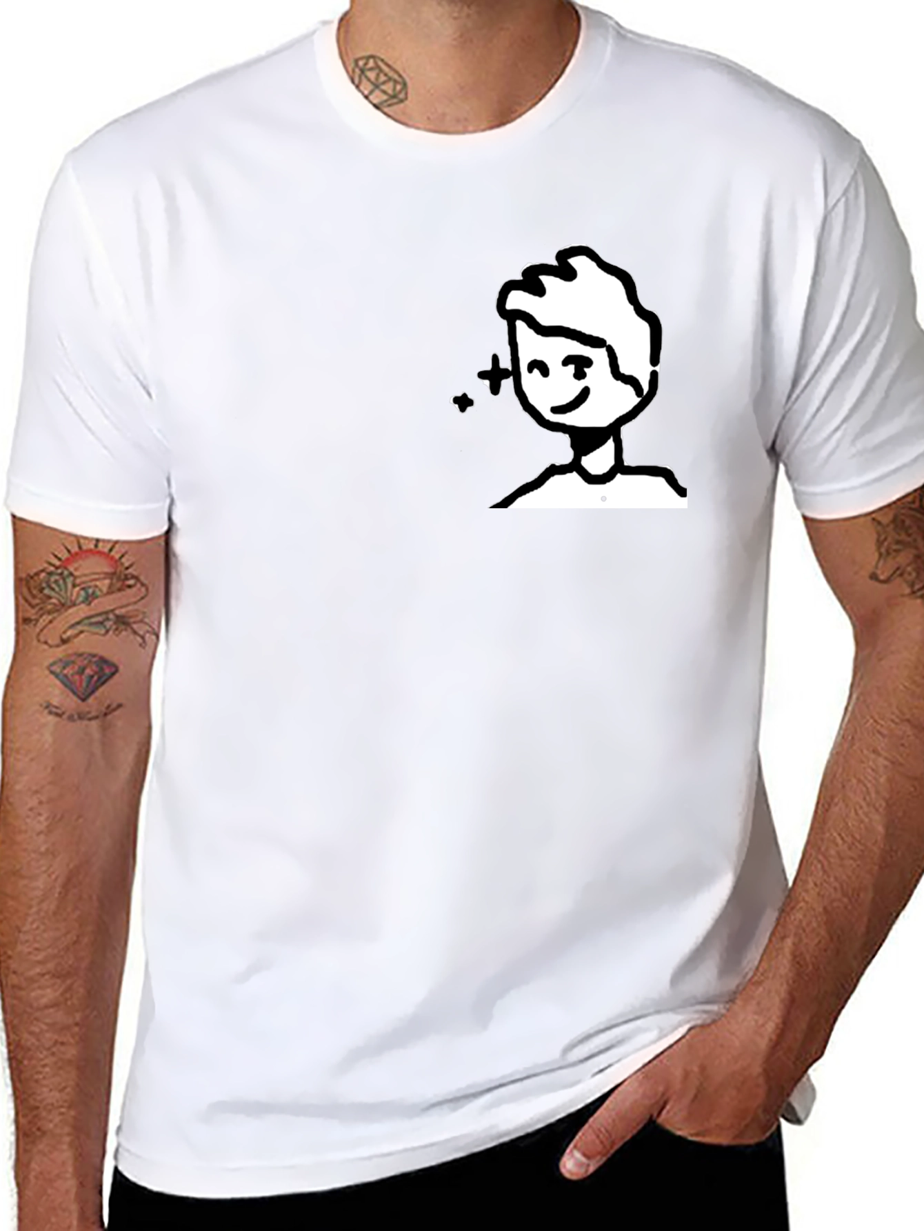 Whimsical Cartoon Graphic Tee - Black