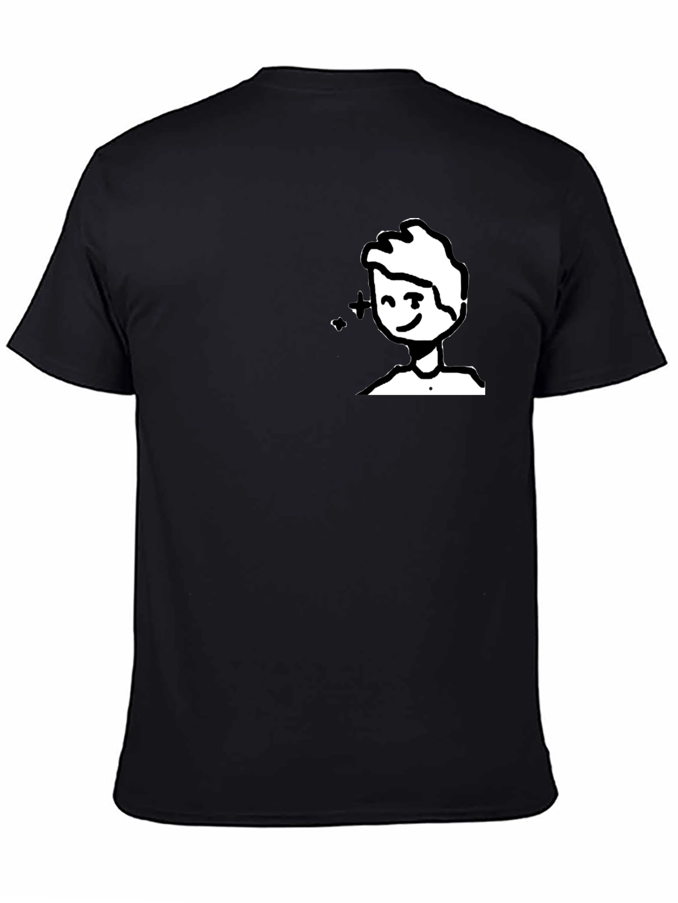 Whimsical Cartoon Graphic Tee - Black