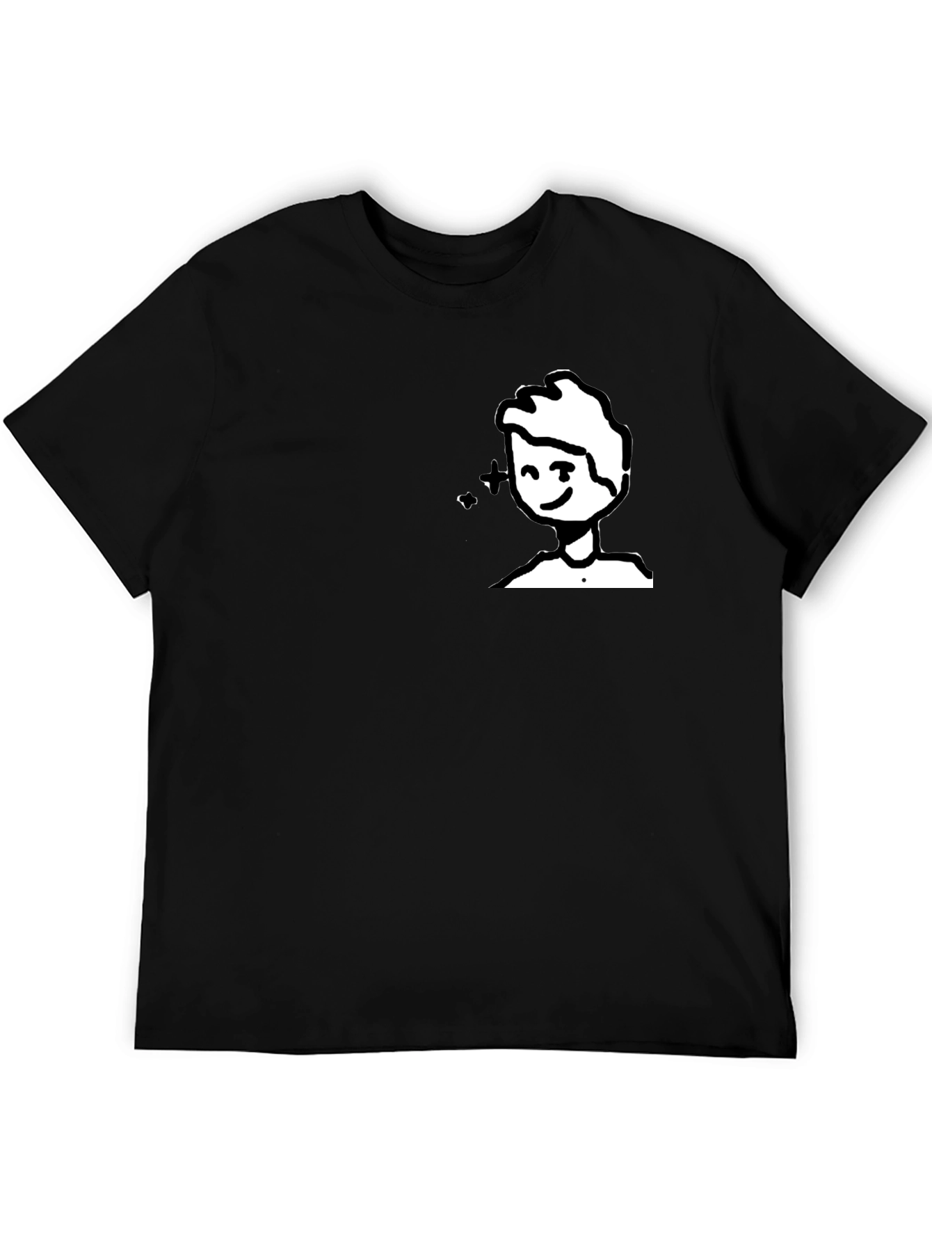 Whimsical Cartoon Graphic Tee - Black