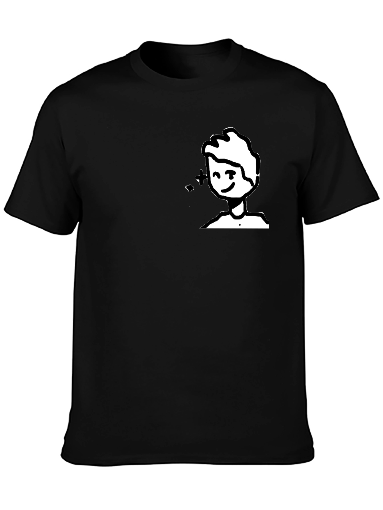 Whimsical Cartoon Graphic Tee - Black