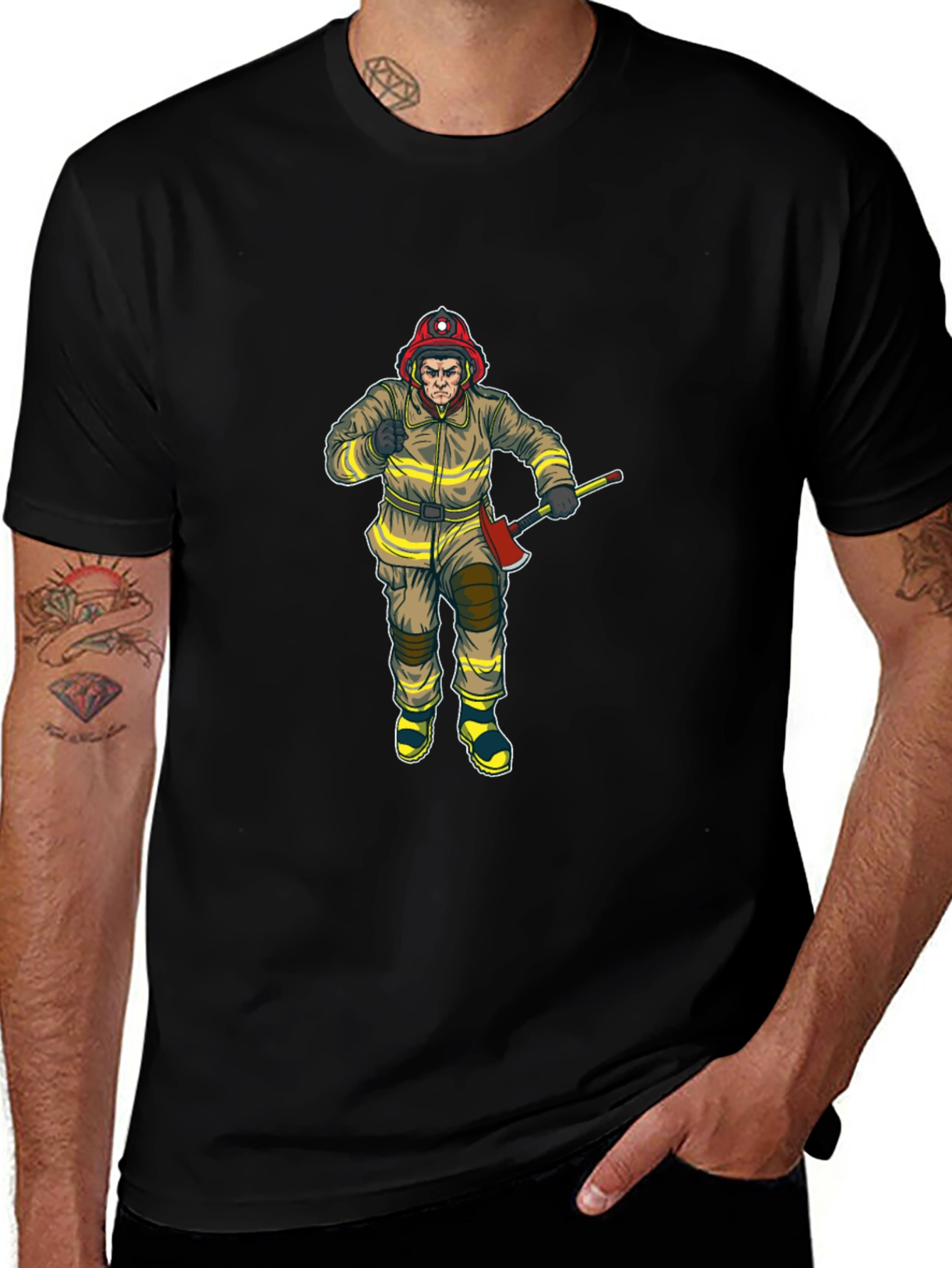 Firefighter Axe Black T-Shirt