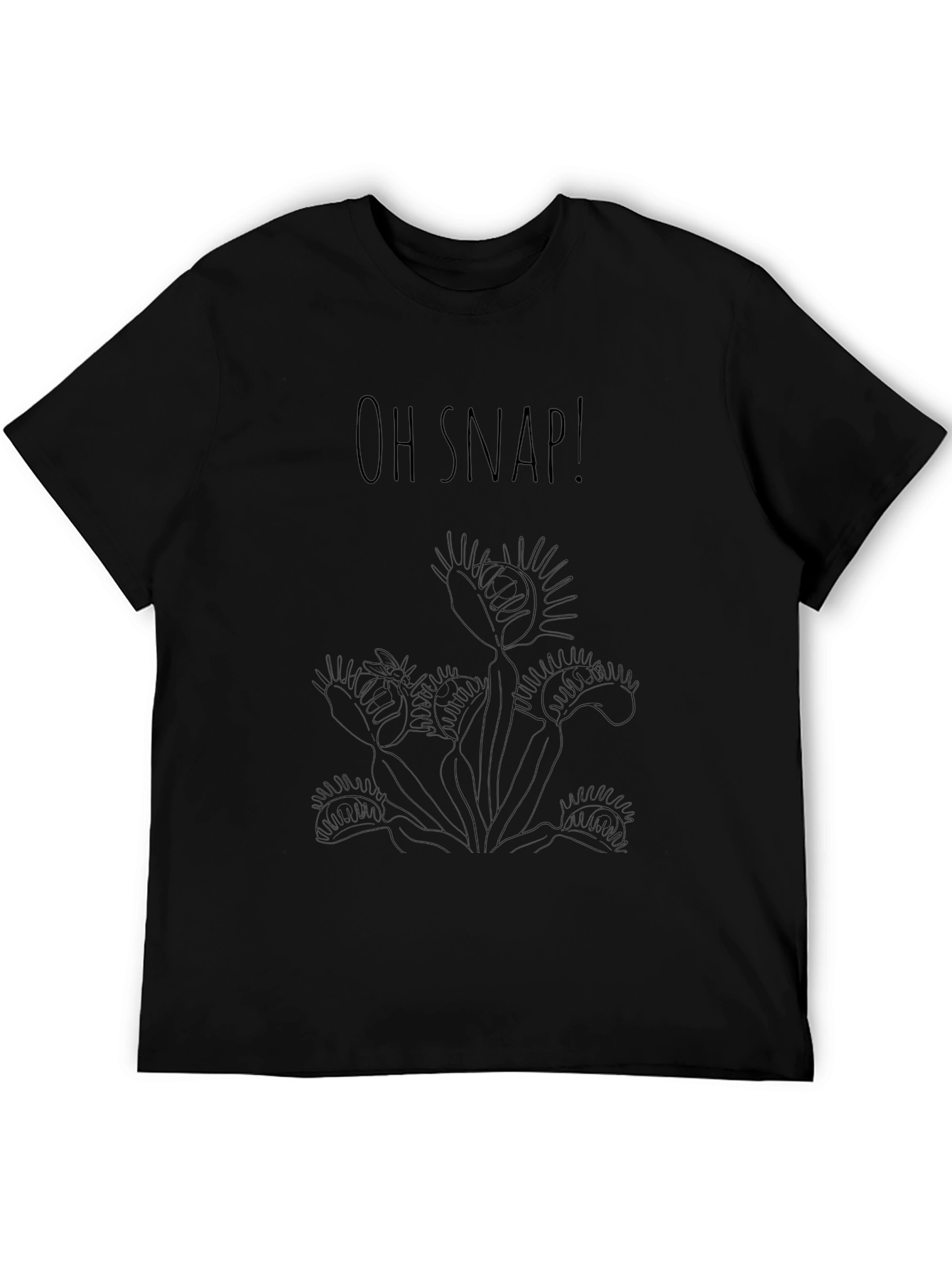 Oh Snap! Venus Flytrap Graphic Black T-Shirt