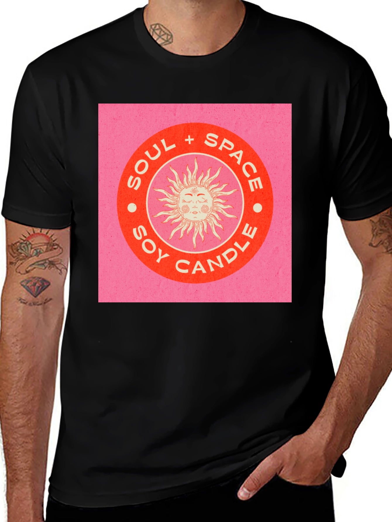 Soul & Space Soy Candle Graphic Tee - Black