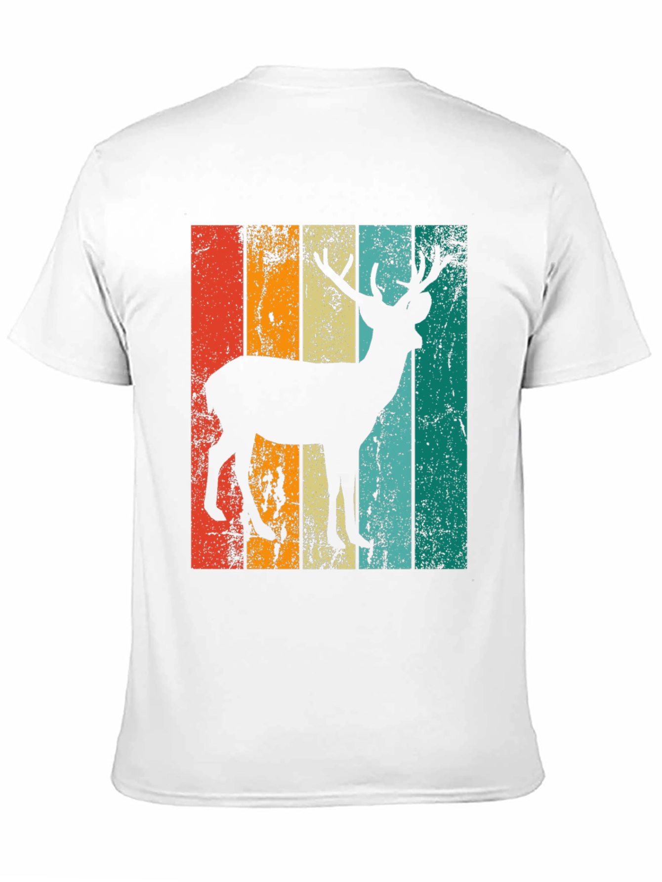 Retro Deer Graphic Print Tee - Black