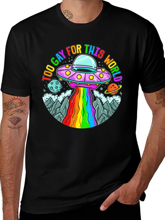 Too Gay For This World UFO Graphic Tee