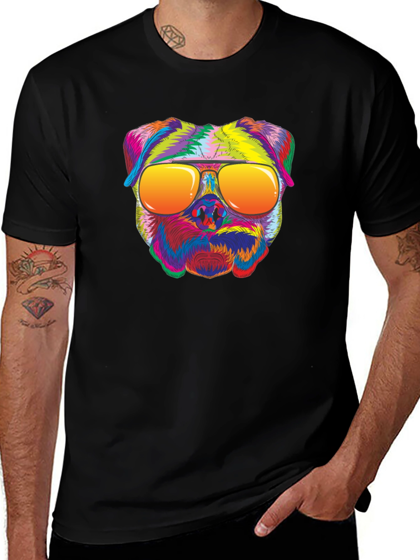 Cool Dog Graphic T-Shirt - Unisex Black Tee