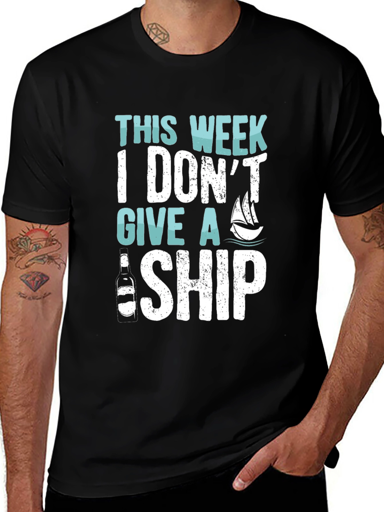 Humorous I Dont Give A Ship Graphic T-Shirt