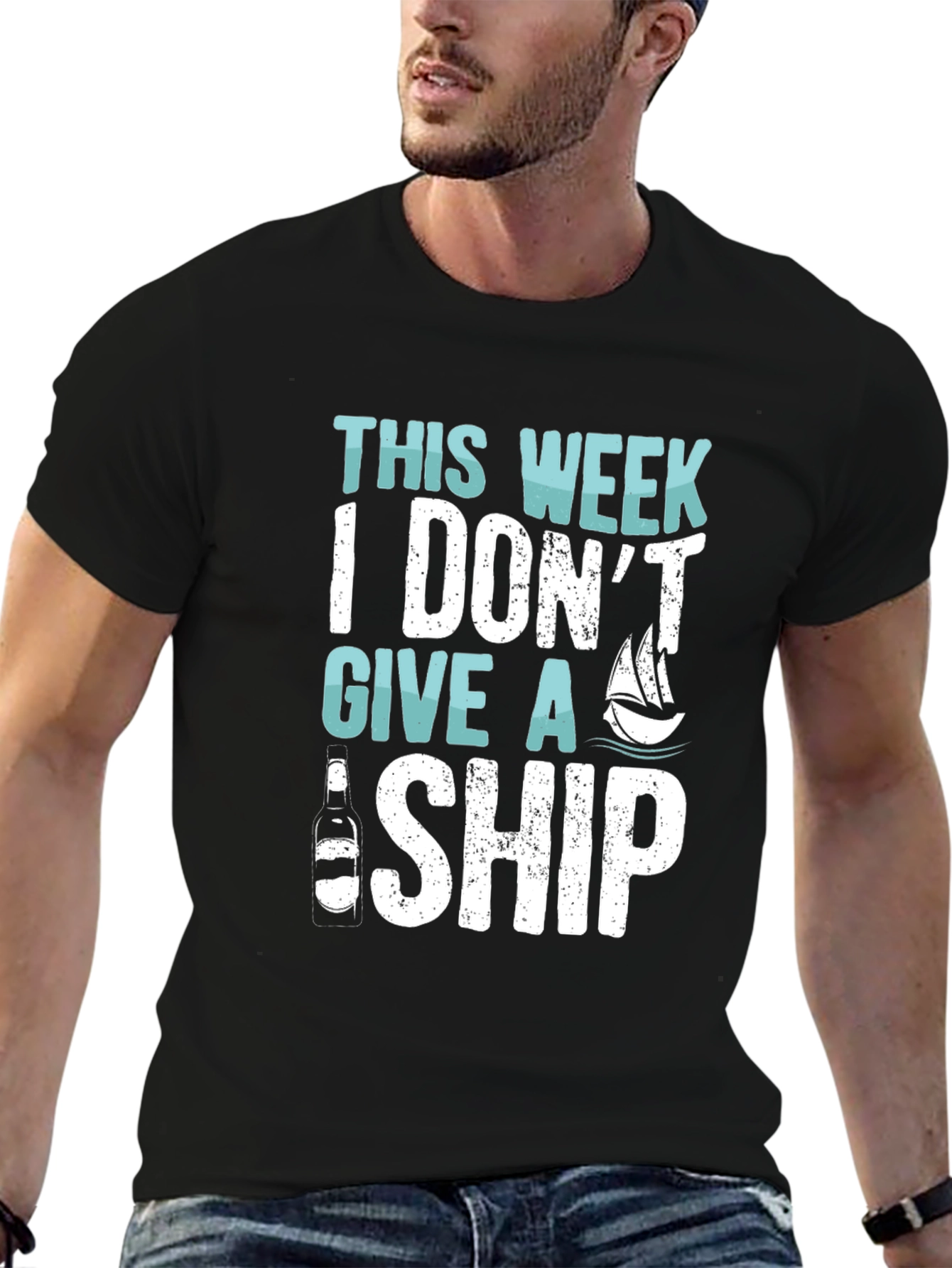 Humorous I Dont Give A Ship Graphic T-Shirt
