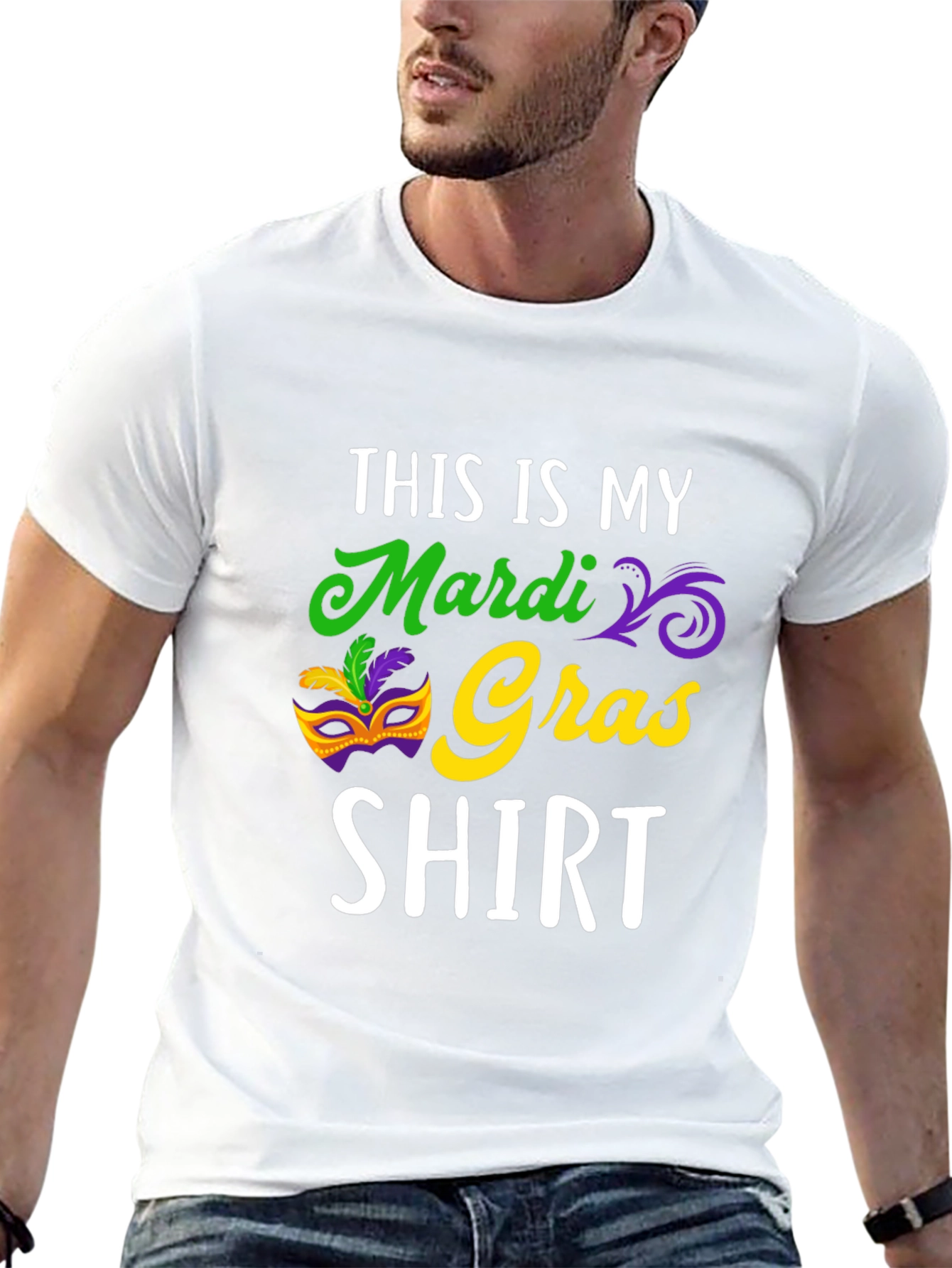Mardi Gras Shirt - Mens Black Graphic Tee