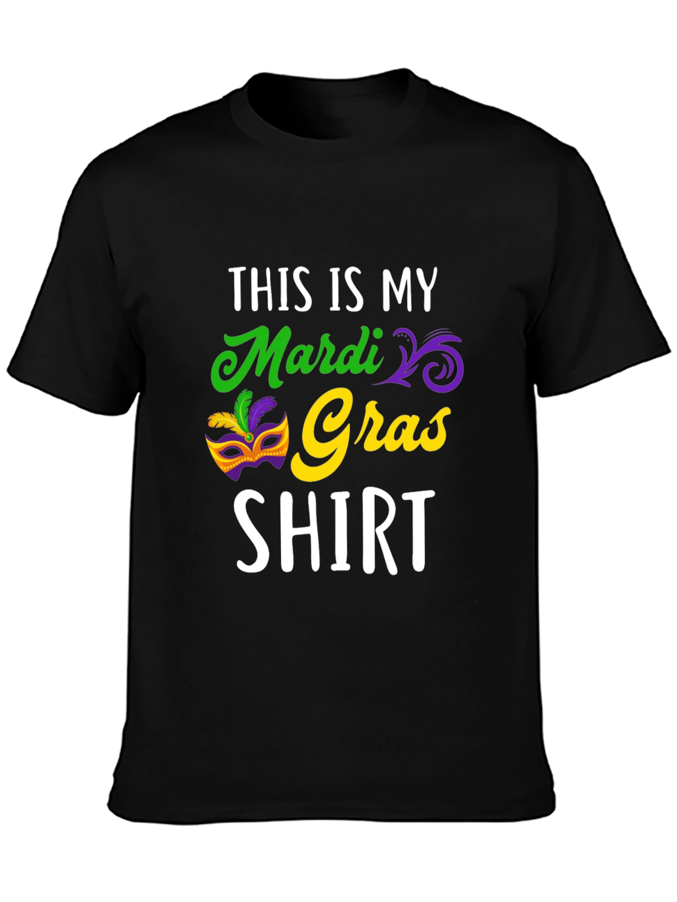Mardi Gras Shirt - Mens Black Graphic Tee