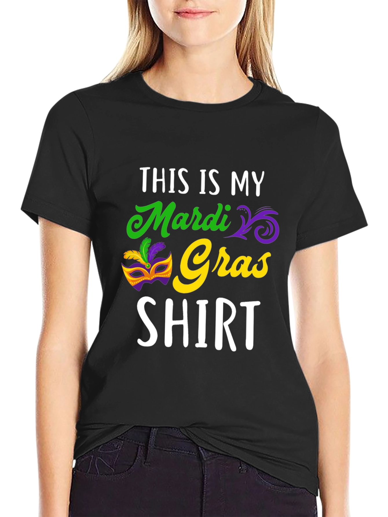 Mardi Gras Shirt - Mens Black Graphic Tee