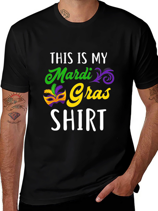 Mardi Gras Shirt - Mens Black Graphic Tee