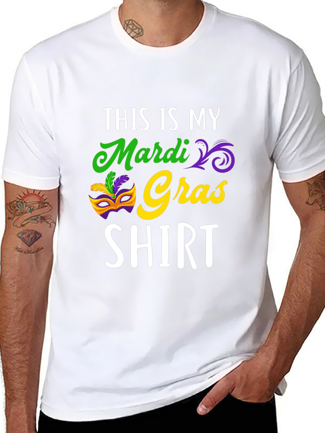 Mardi Gras Shirt - Mens Black Graphic Tee