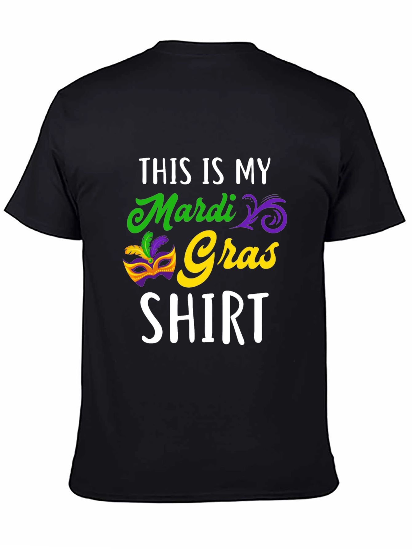 Mardi Gras Shirt - Mens Black Graphic Tee