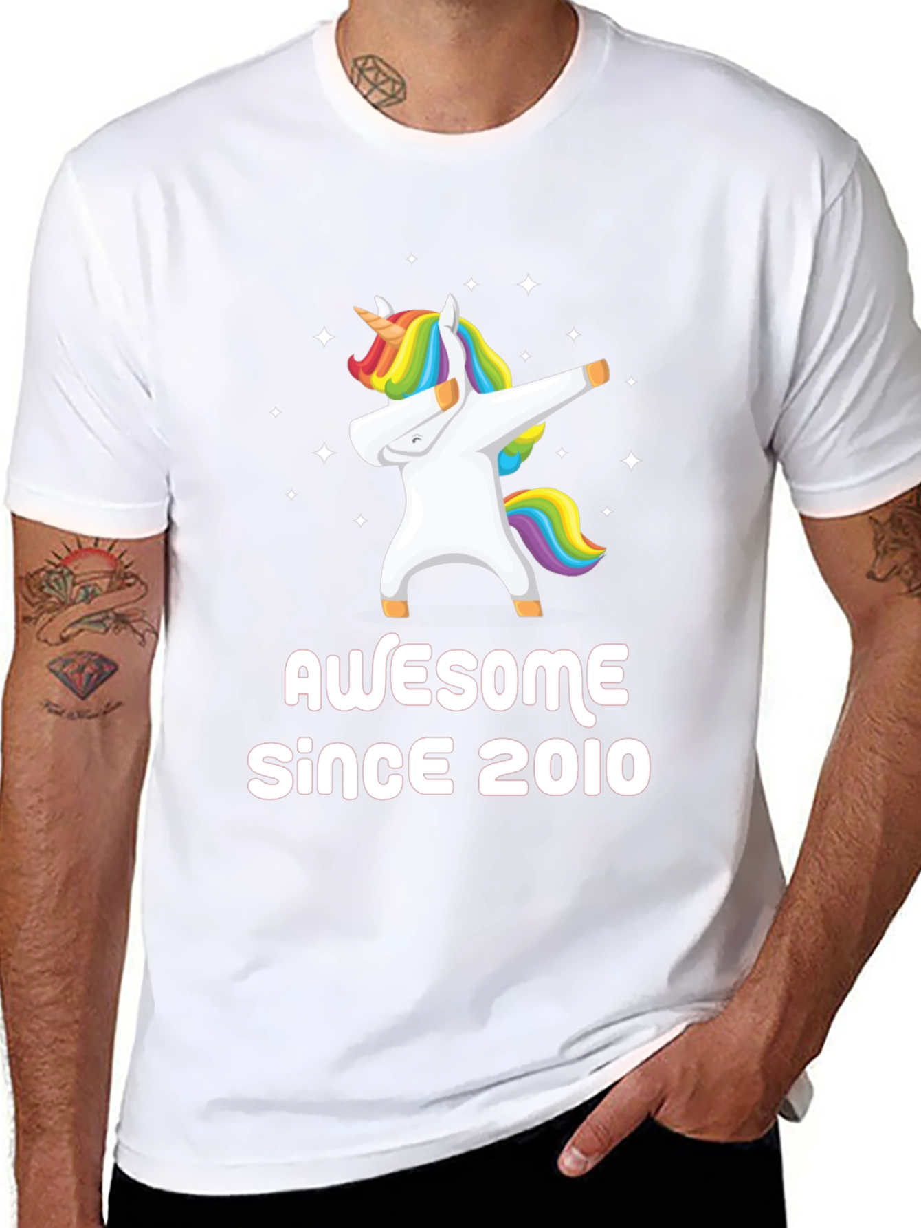 Awesome Since 2010 Unicorn Dabbing T-Shirt