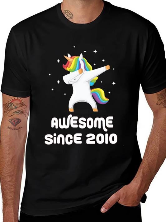 Awesome Since 2010 Unicorn Dabbing T-Shirt