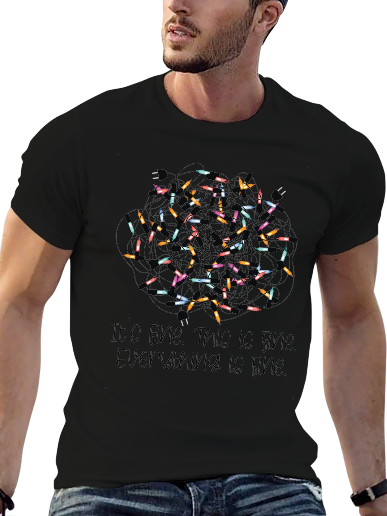 Its Fine Christmas Lights Graphic Tee