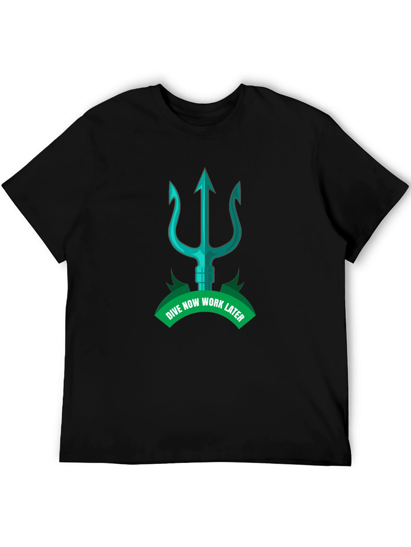 Dive Now Work Later Black Graphic Tee