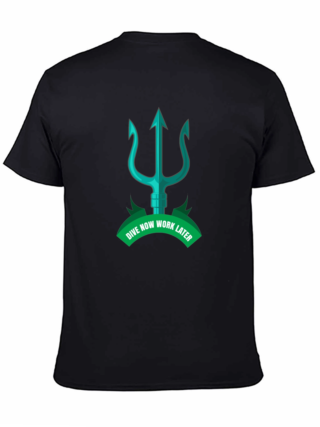 Dive Now Work Later Black Graphic Tee